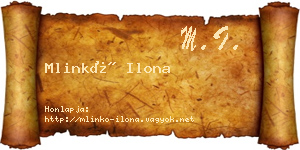 Mlinkó Ilona névjegykártya